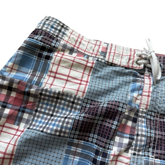 Roundtree & Yorke Men's Patchwork Madras Swim Shorts Multicolor Size M Summer - Picture 2 of 9